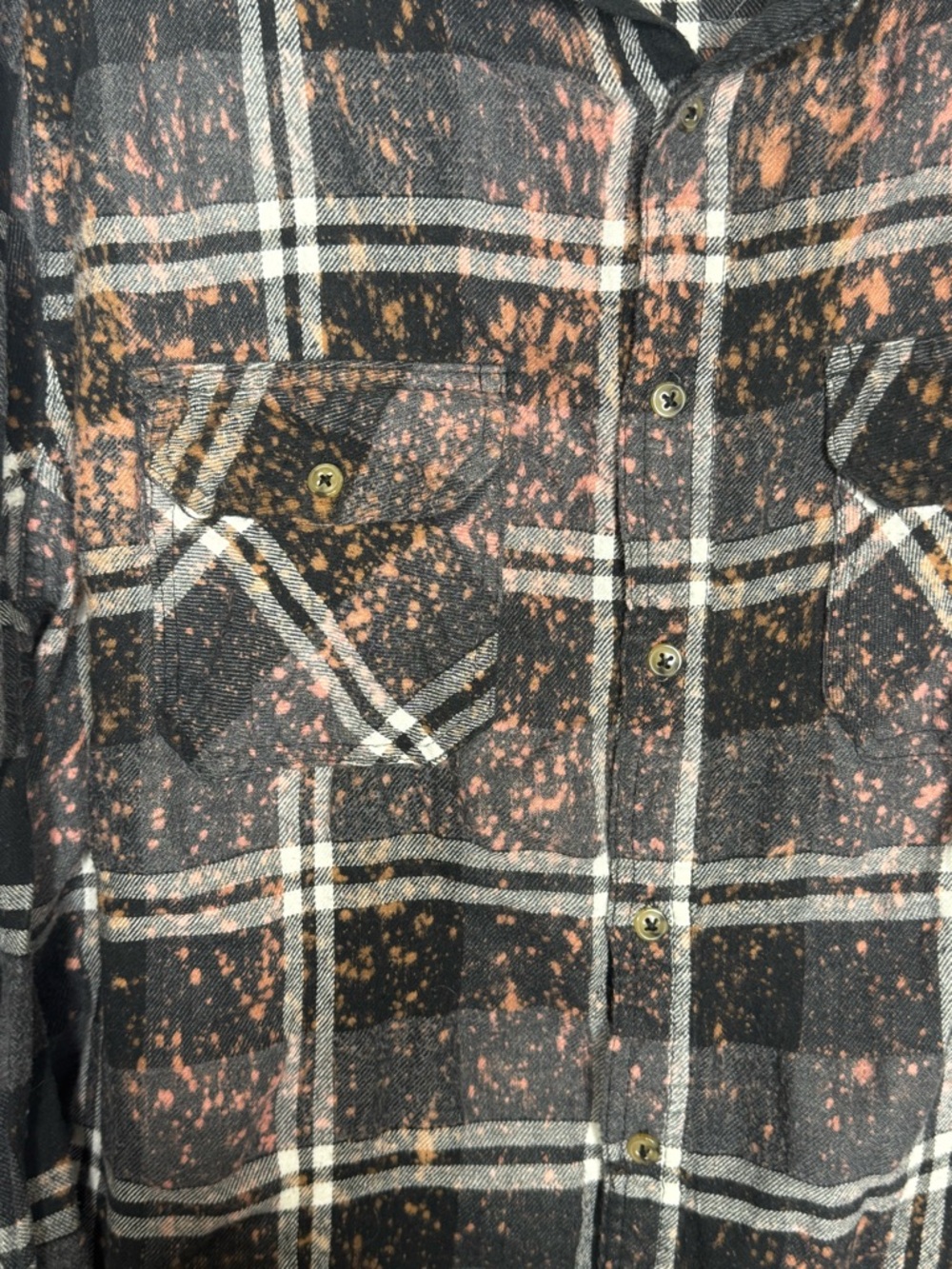 Angry Minnow Mens Brushed Flannel Skeleton Indian Plaid Button Down Shirt 2XL - Picture 5 of 10